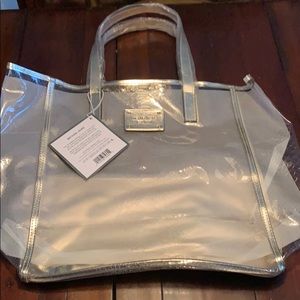 NEW- Michael Kors silver clear tote